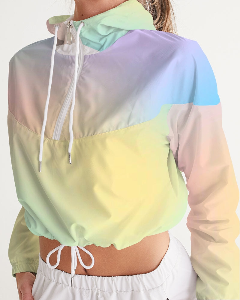 Pastel Mi Women's All-Over Print Cropped Windbreaker