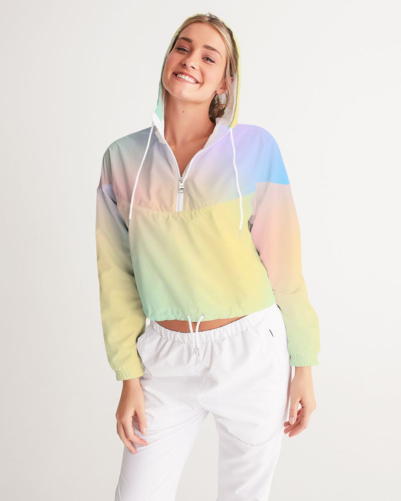 Pastel Mi Women's All-Over Print Cropped Windbreaker