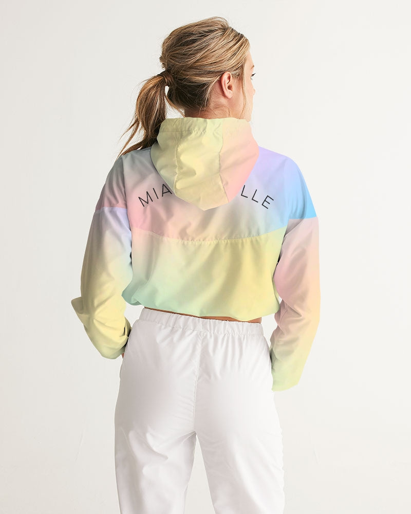 Pastel Mi Women's All-Over Print Cropped Windbreaker