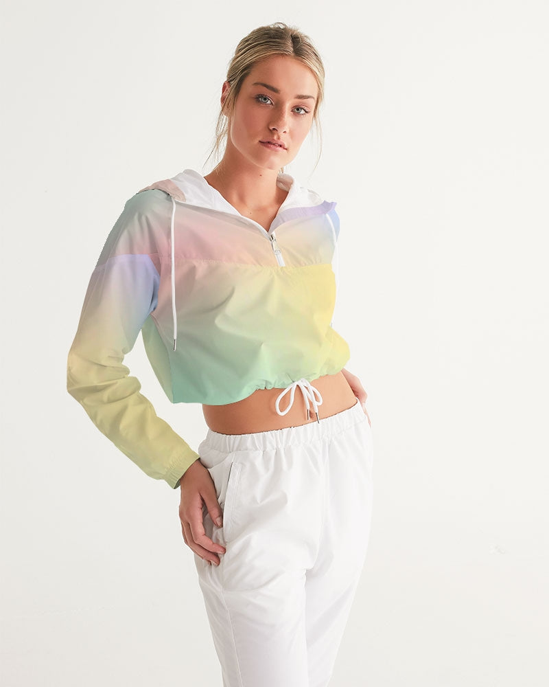 Pastel Mi Women's All-Over Print Cropped Windbreaker